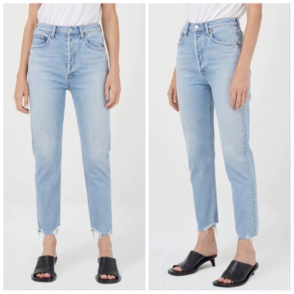 •AGOLDE• Riley High Rise Straight Crop Jean in Bitter Wash Size 33 - Picture 14 of 16